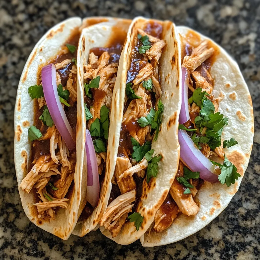 Two BBQ chicken quesadillas on a table.