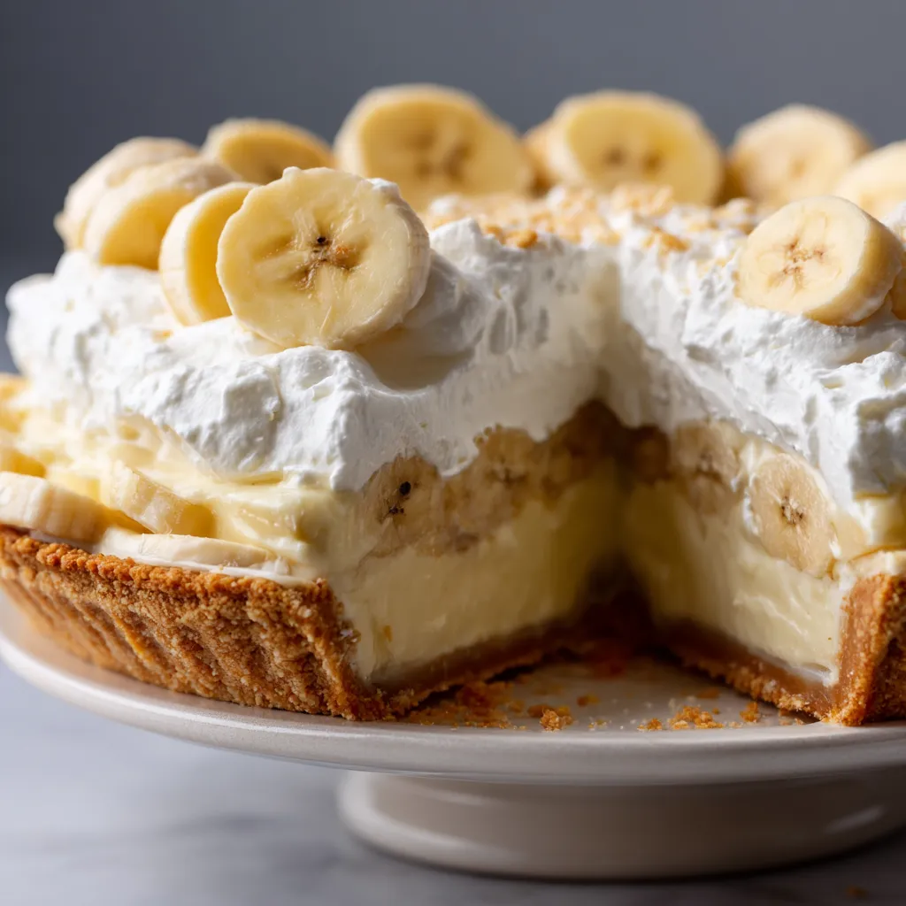 A slice of banana cream pie.