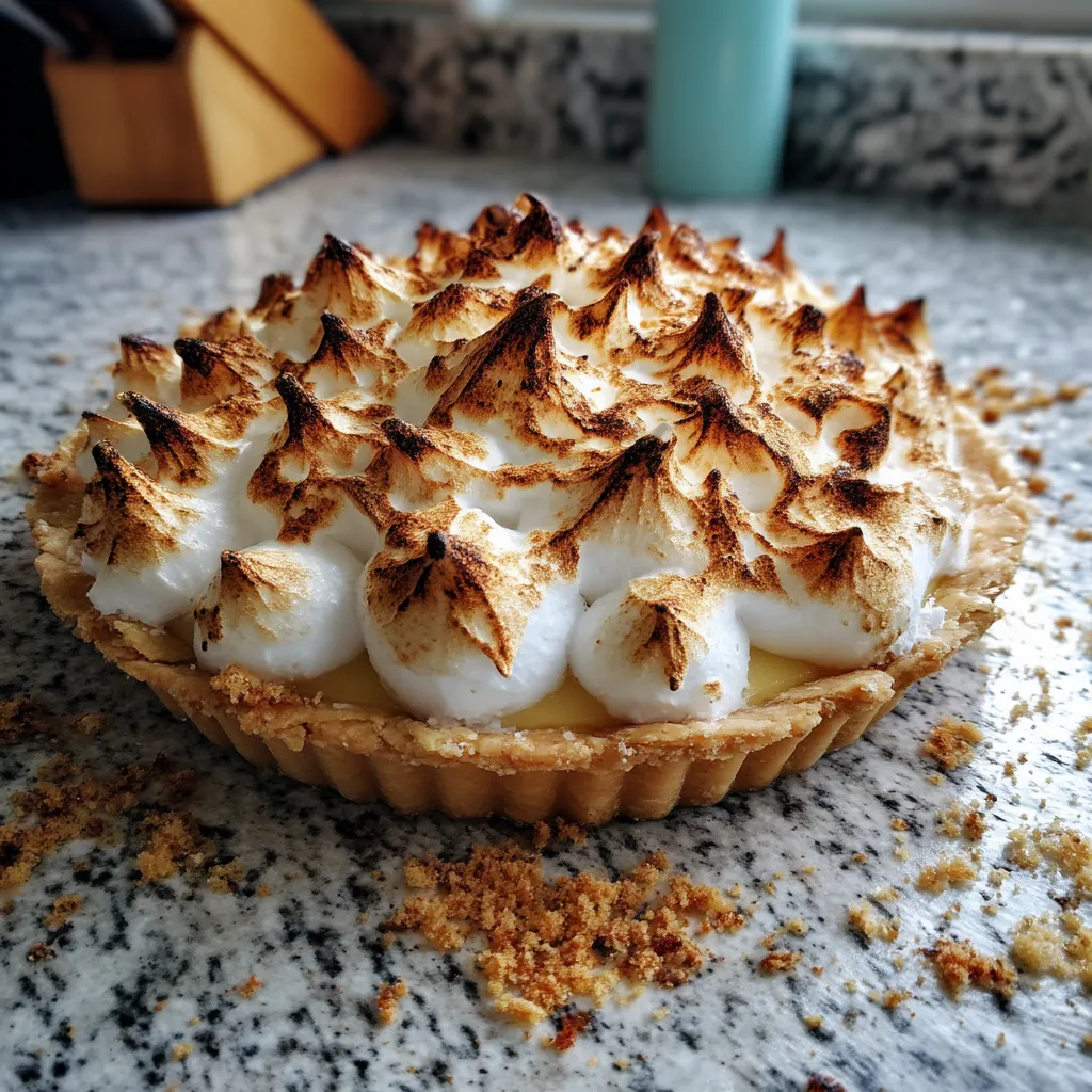 A slice of lemon meringue pie.