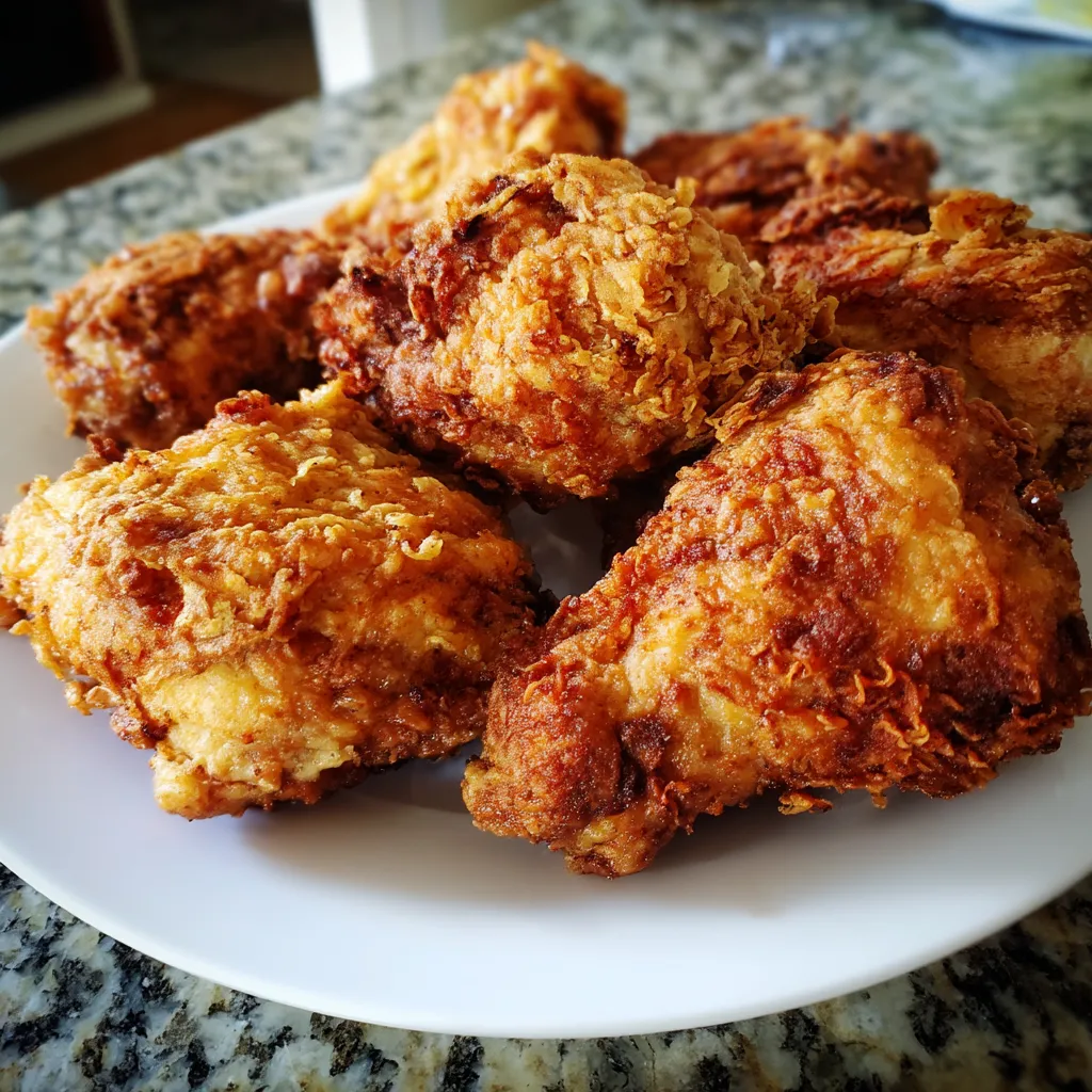 A plate of Southern Fried Chicken.