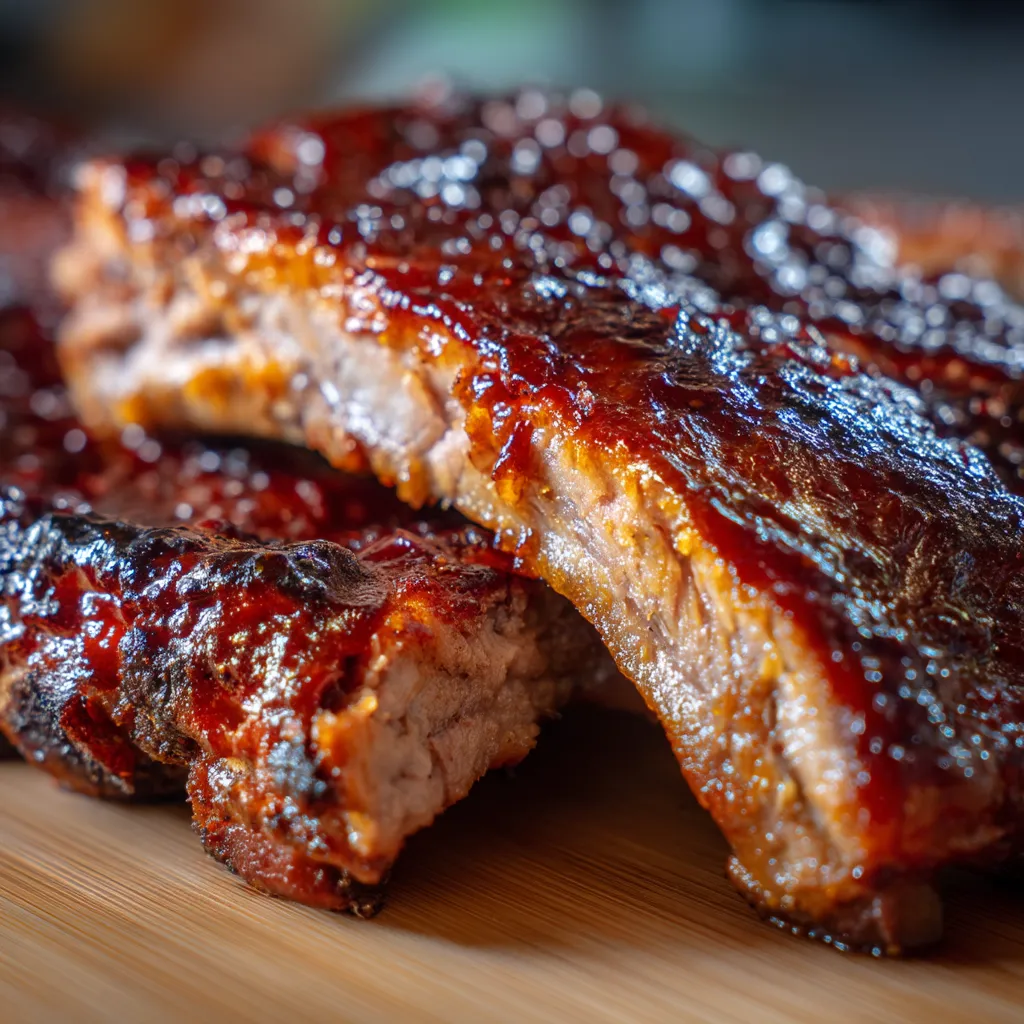 A close up of a delicious rib.