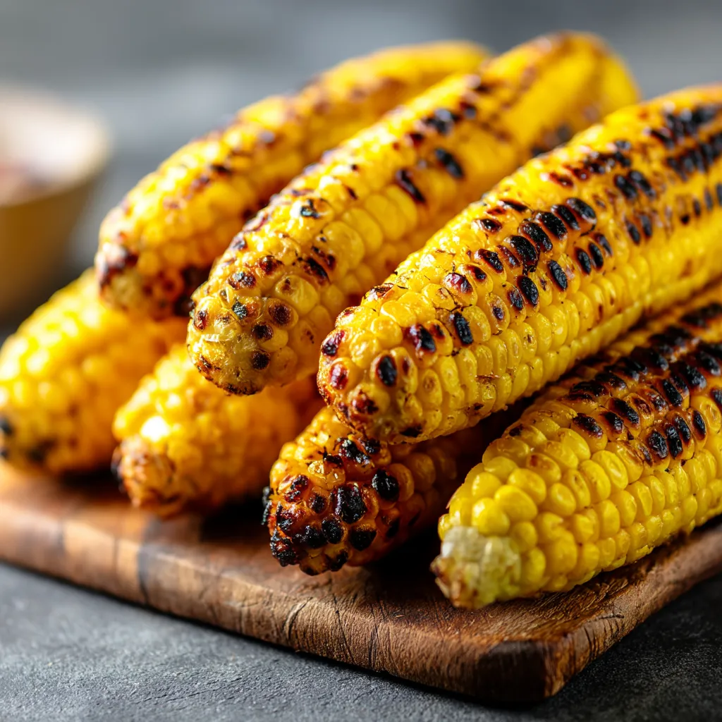 Charred corn on the cob.