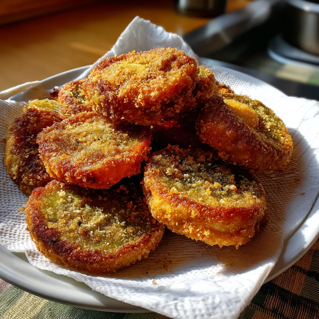 A plate of fried green tomatoes.