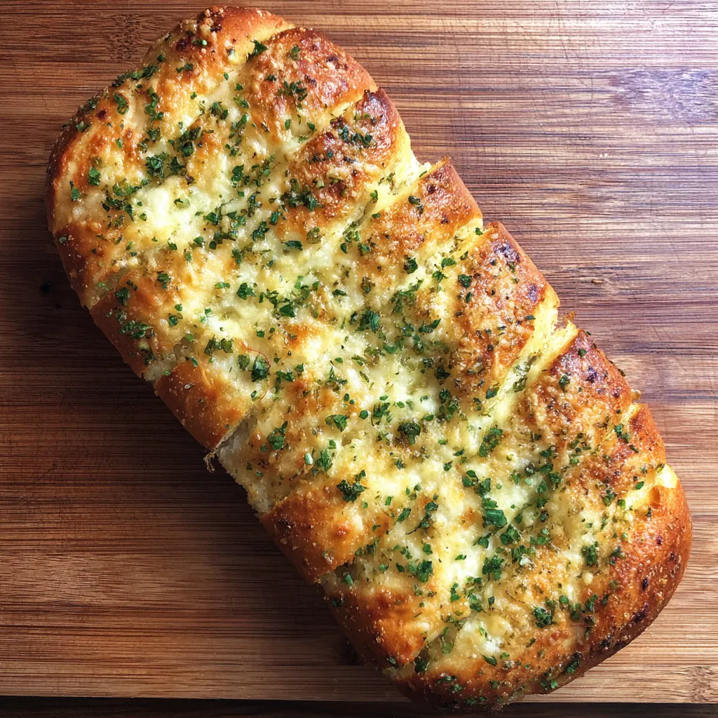 A slice of Italian herb and cheese bread.