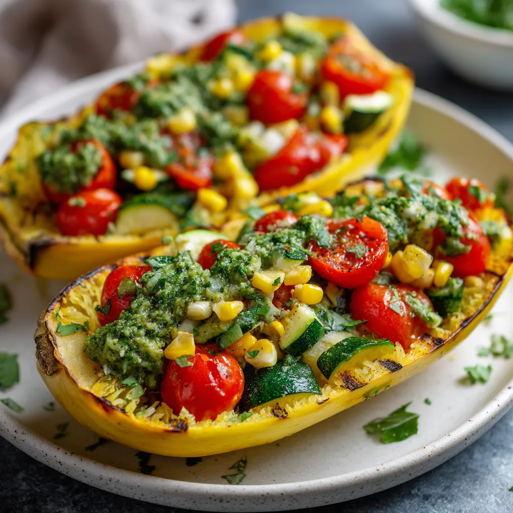 A plate of food with a yellow squash and tomatoes.