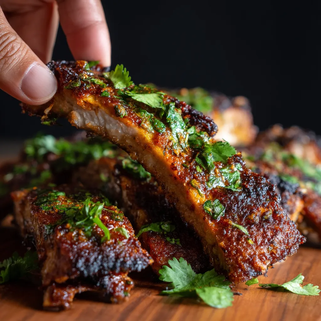 Charred ribs with chili-lime butter.