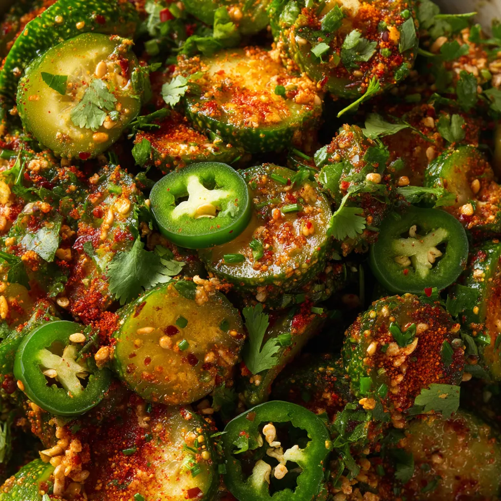 A close up of a chamoy pickle snack.