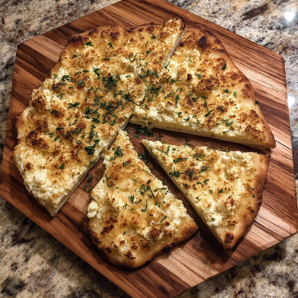 A slice of cottage cheese flatbread.