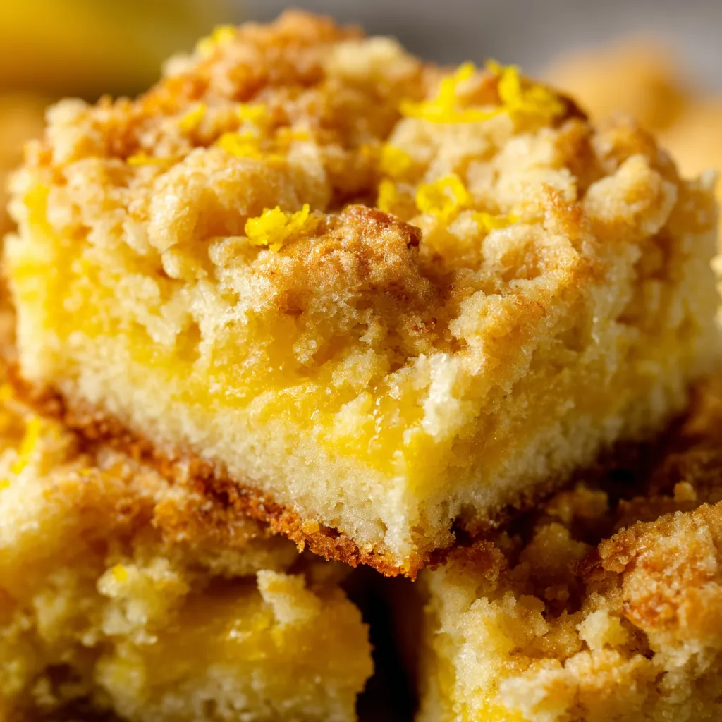 A slice of lemon dump cake.