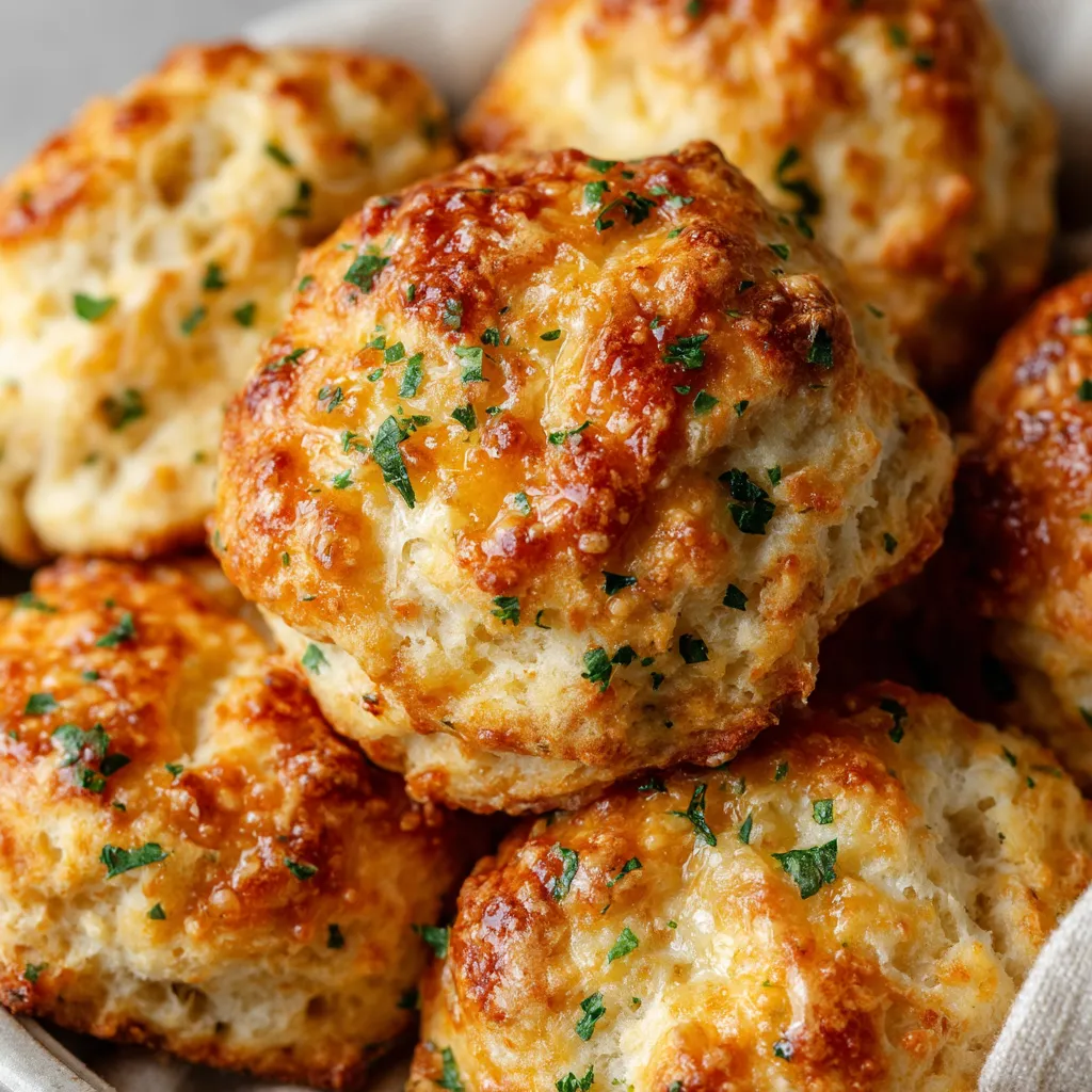 A bowl of honey garlic parmesan biscuits.