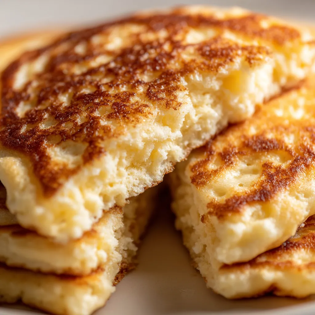 A plate of cottage cheese pancakes.