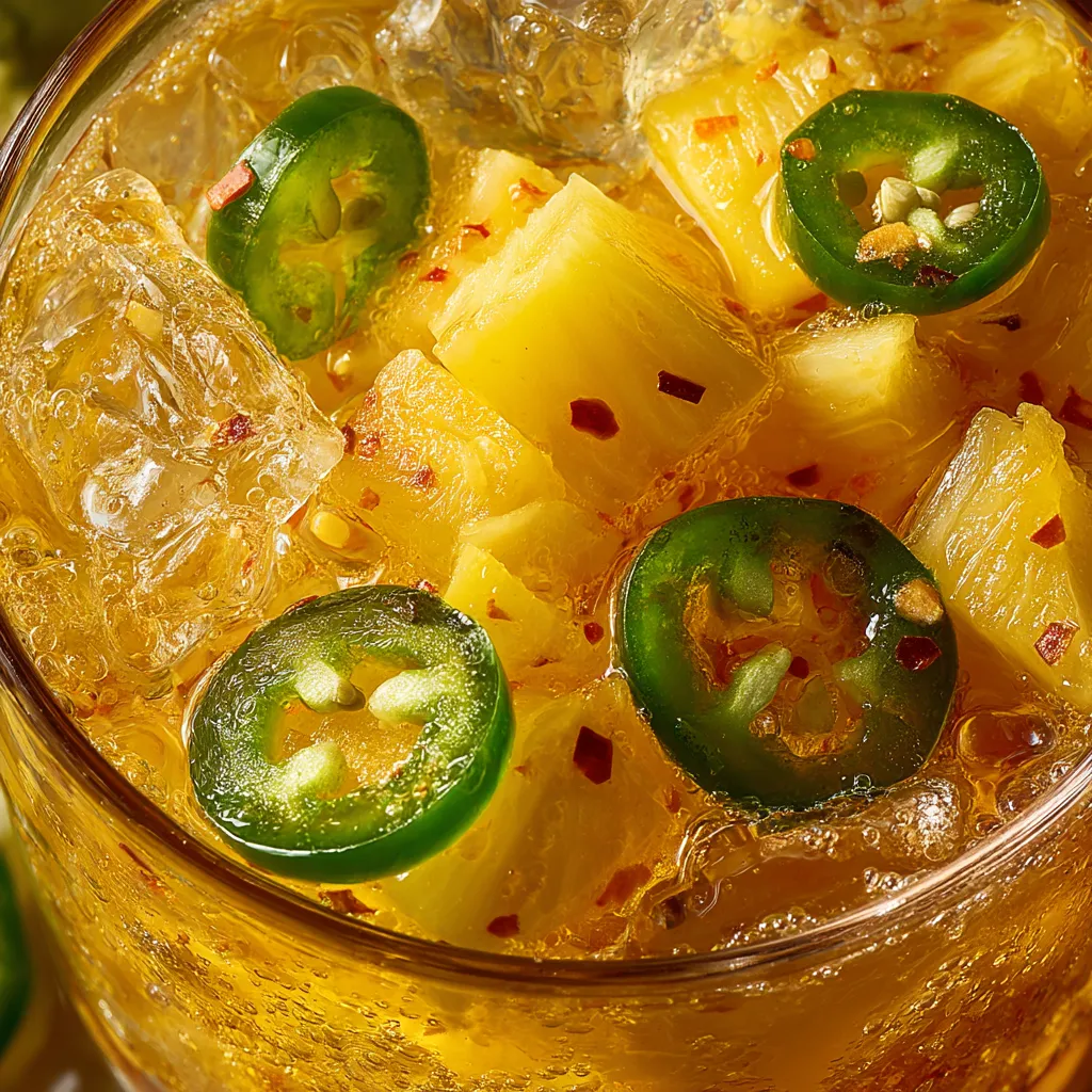 A glass of spicy pineapple margarita.