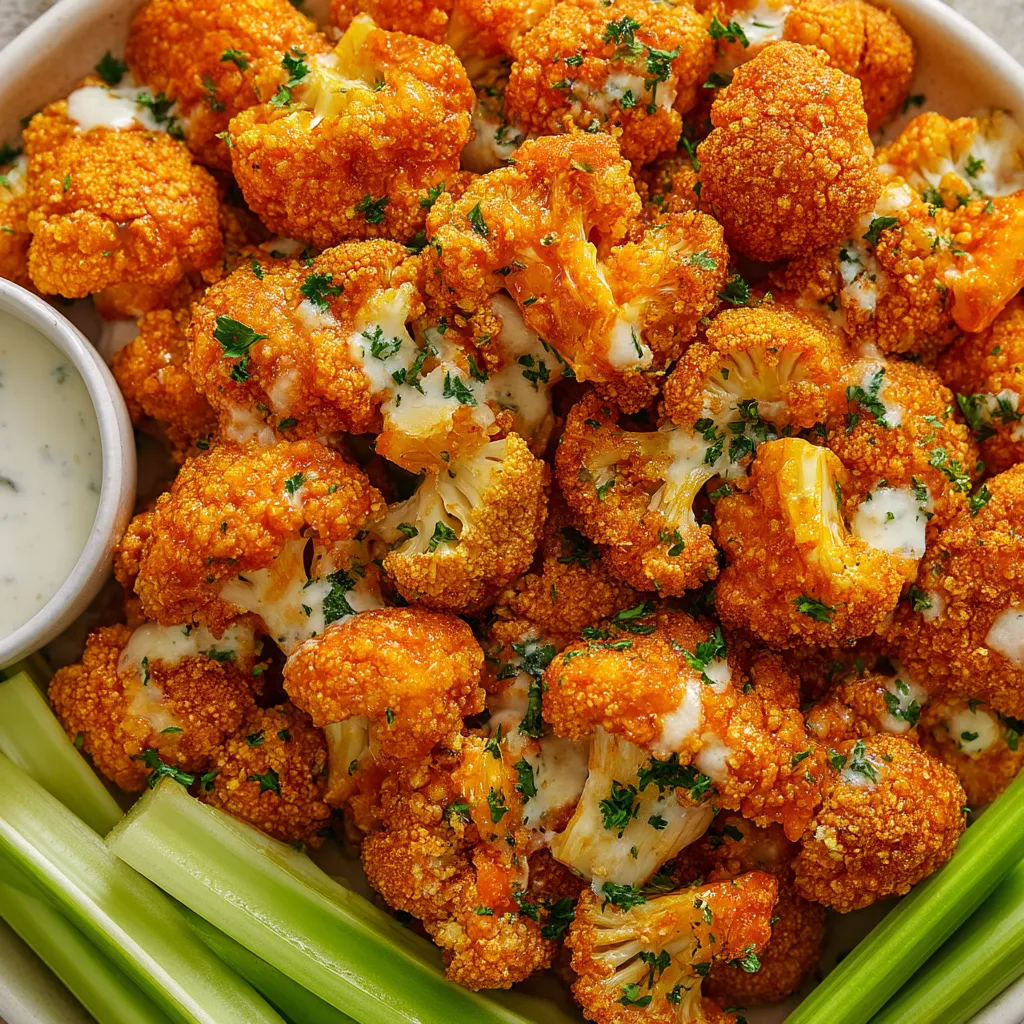 A bowl of cauliflower with cheese and herbs.