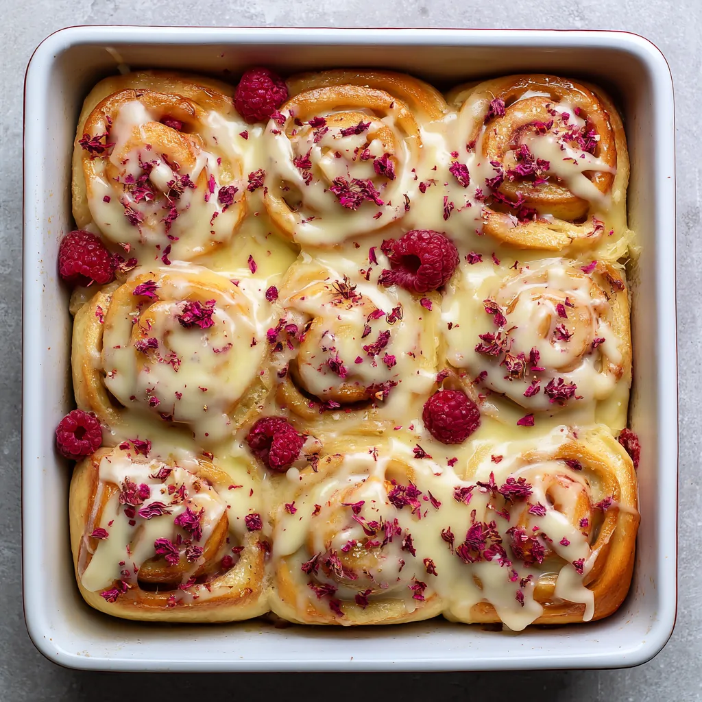 A white chocolate and raspberry roll.
