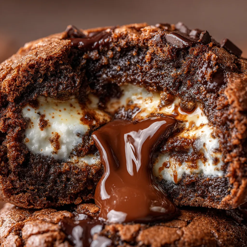Triple chocolate brookie bombs with chocolate drizzle.