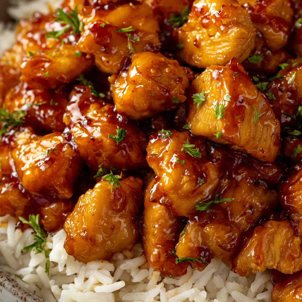A plate of BBQ chicken with rice.