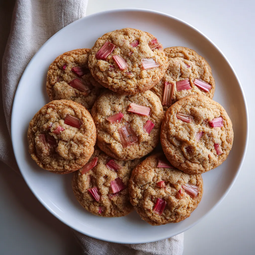 A plate of brown sugar rhubarb cookies.