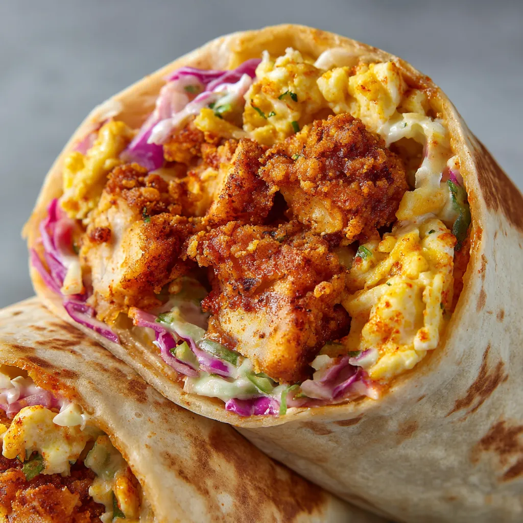 A Nashville Hot Chicken Breakfast Burrito.