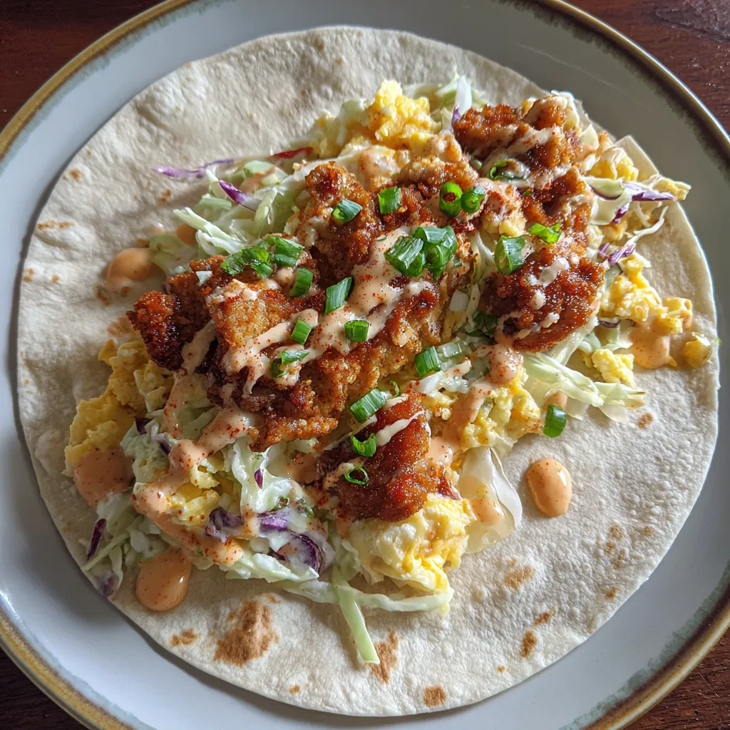 A plate of food with a taco shell and bacon.