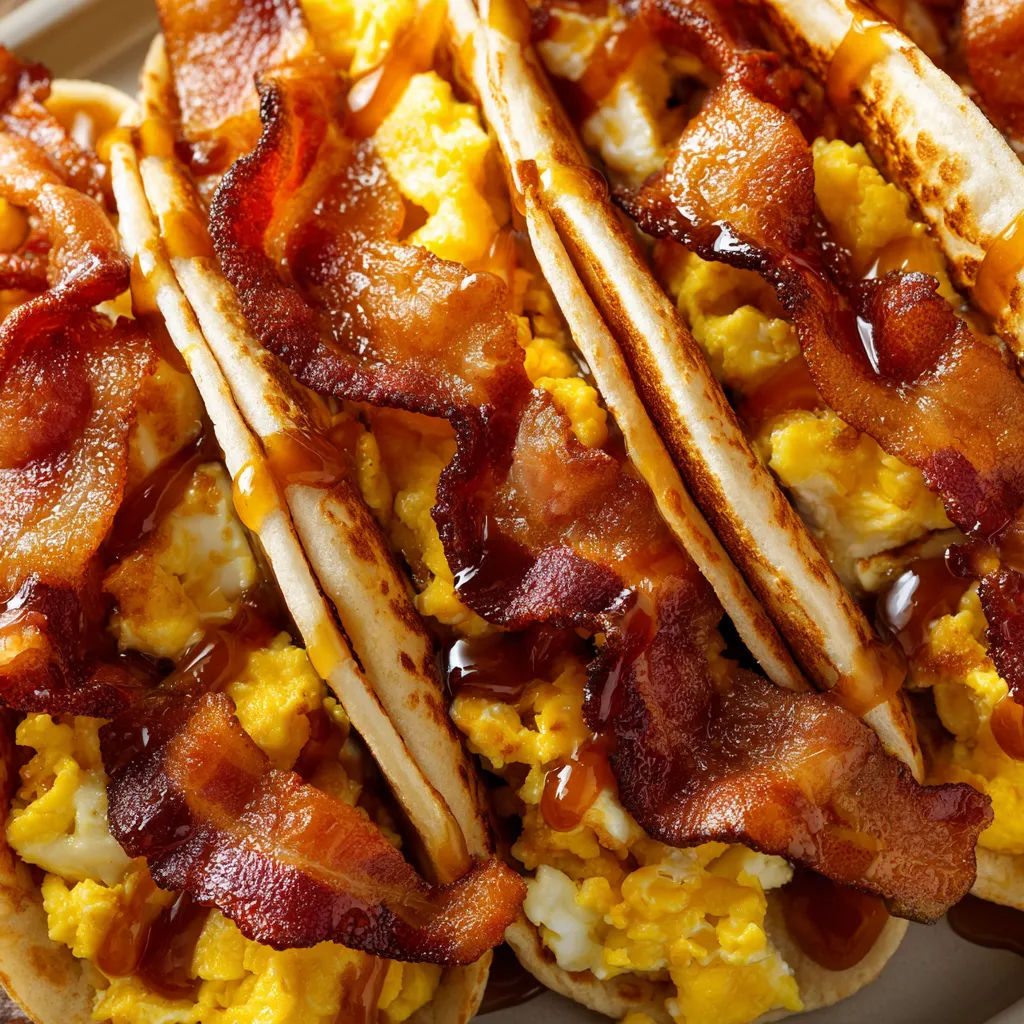 Maple bacon pancake tacos.