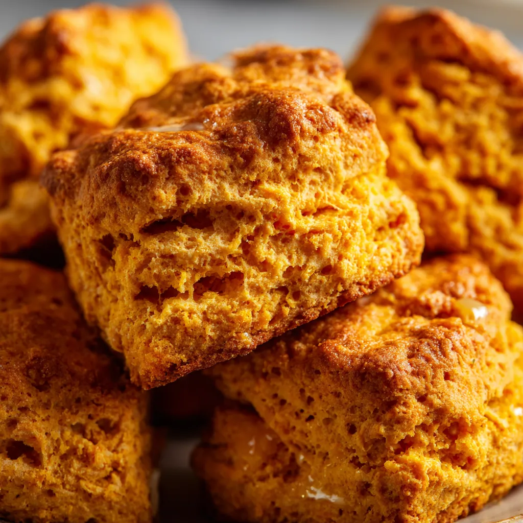 Sweet potato biscuits on a plate.