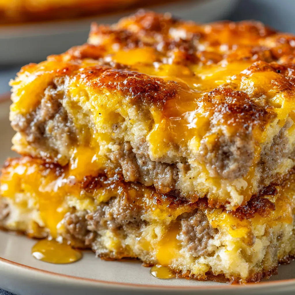 A stack of sausage and cheese pancakes on a plate.