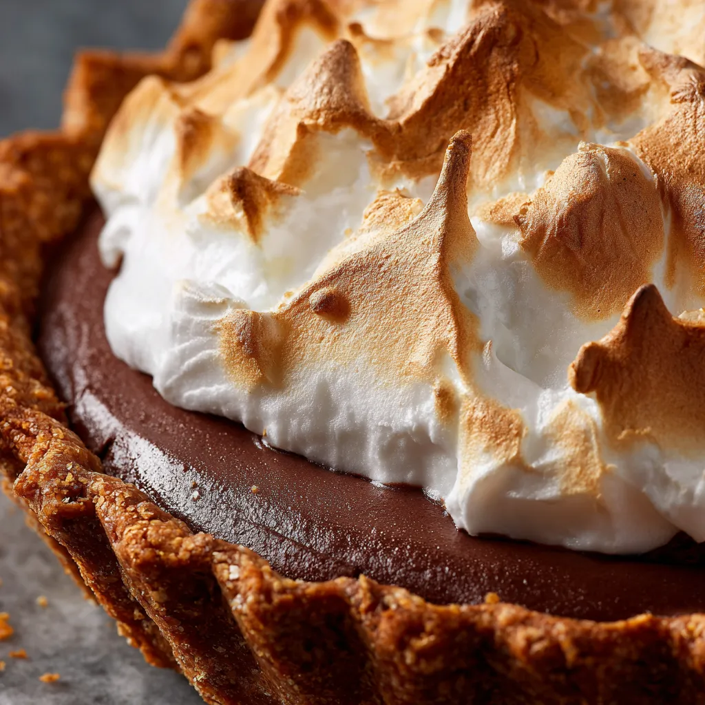 A slice of old-fashioned chocolate pie.