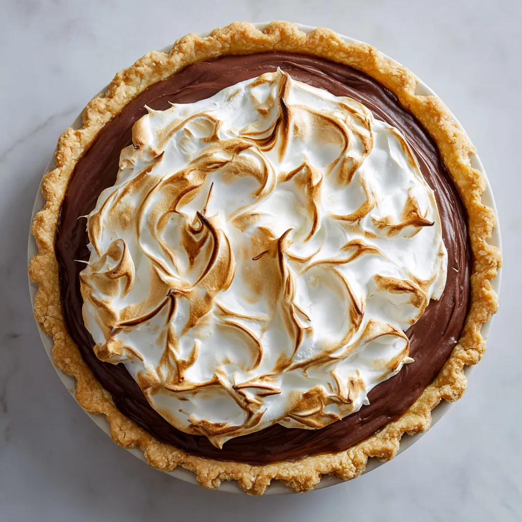 A slice of old-fashioned chocolate pie.