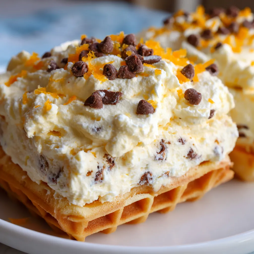 A plate of cannoli cheesecake bars.