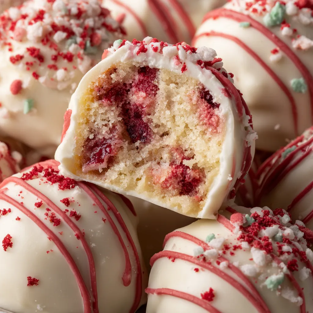 A slice of strawberry shortcake on a pop.