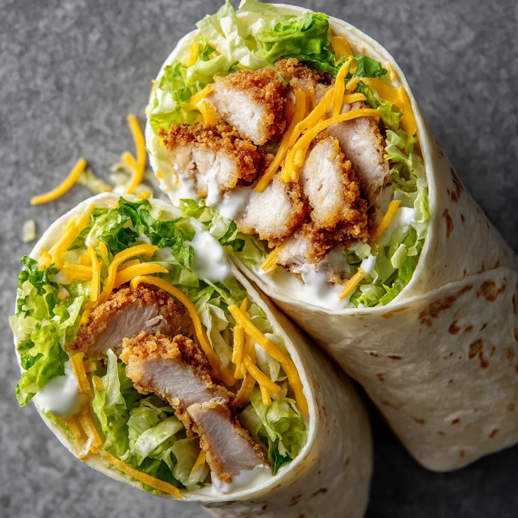 A crispy chicken ranch snack wrap.