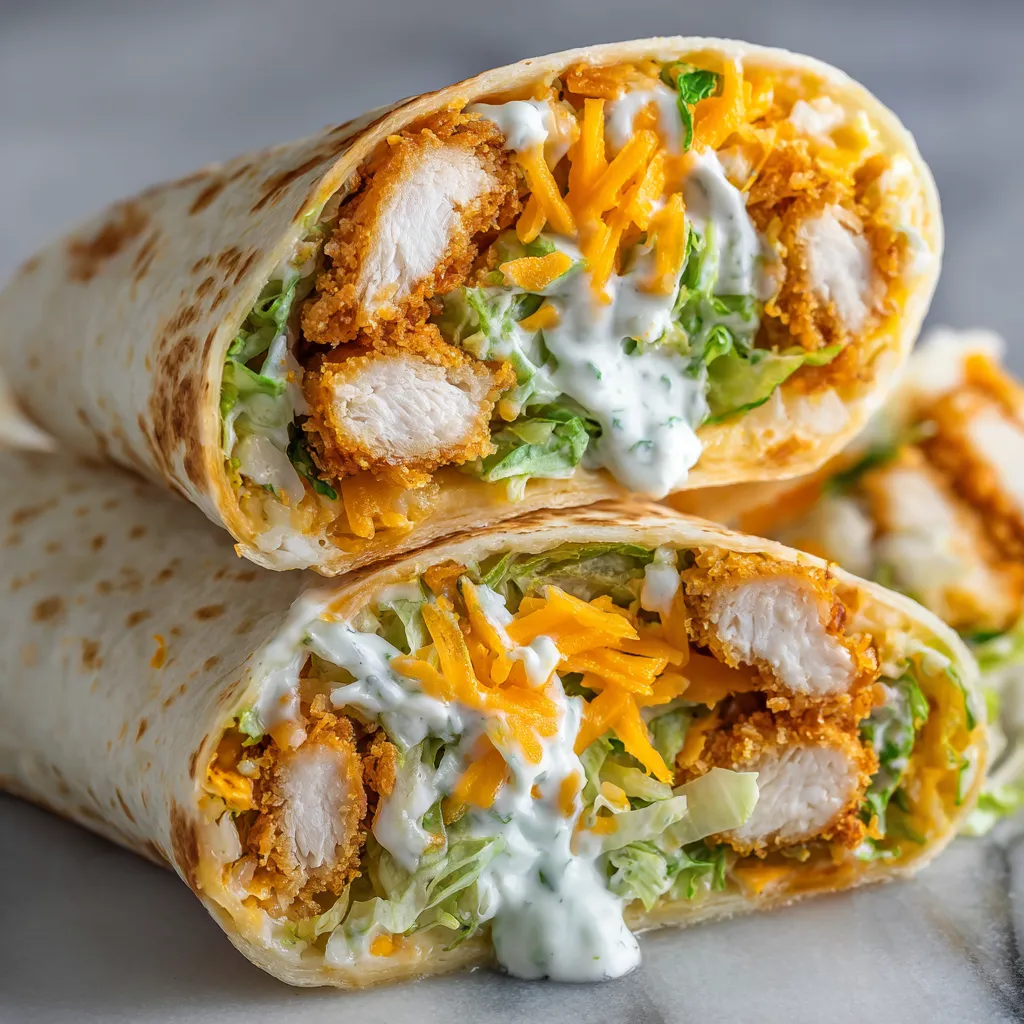A crispy chicken ranch snack wrap.