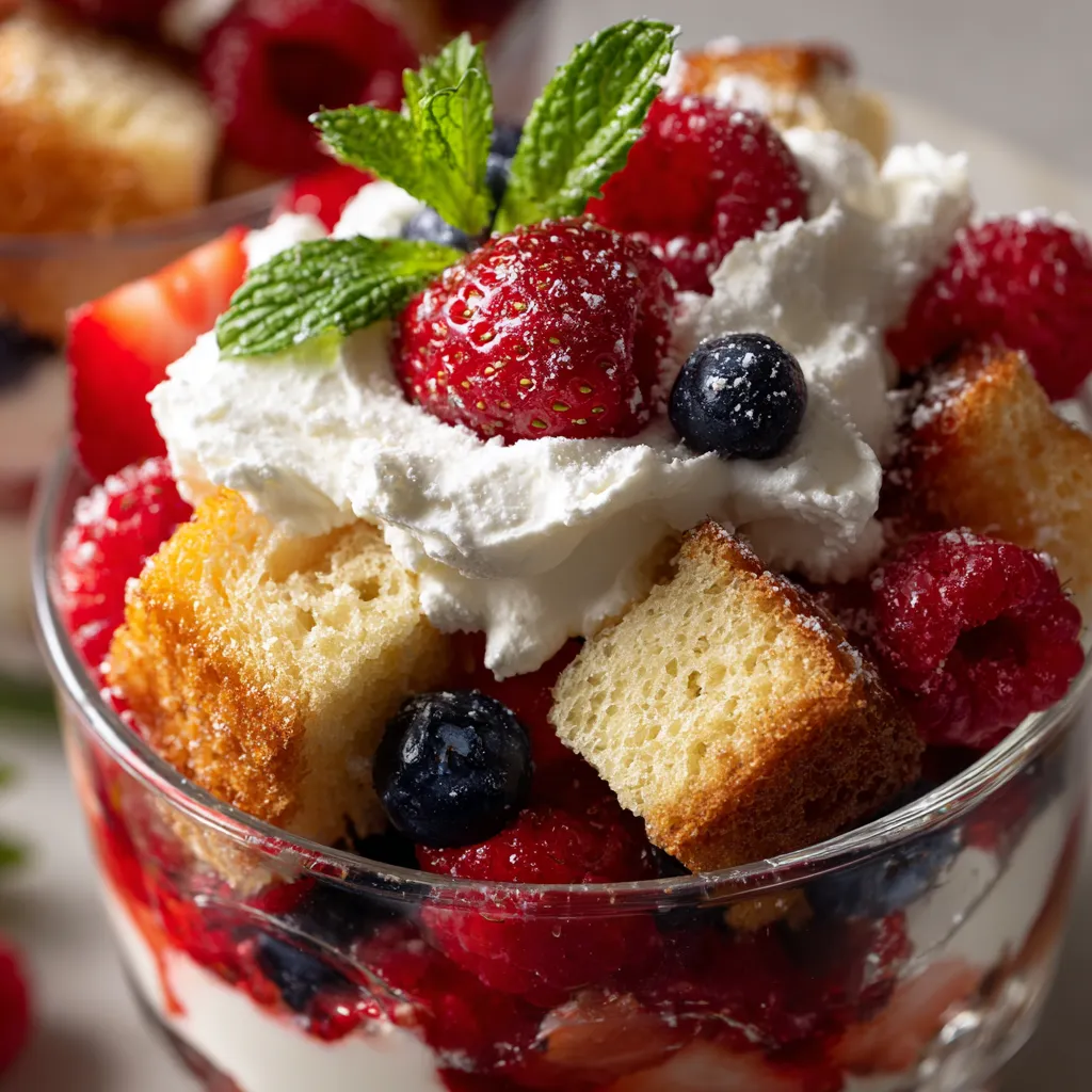 A bowl of berry trifle cups.
