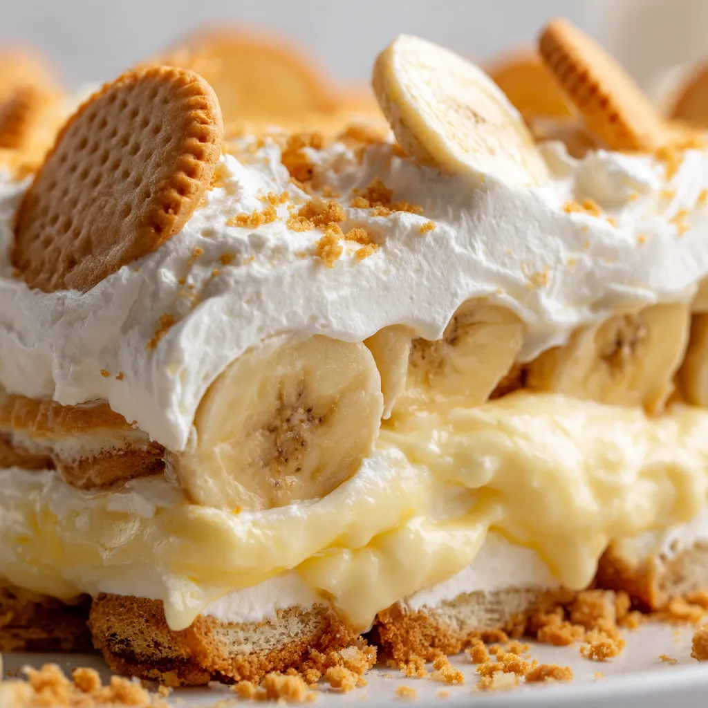 A dessert with bananas and cookies.
