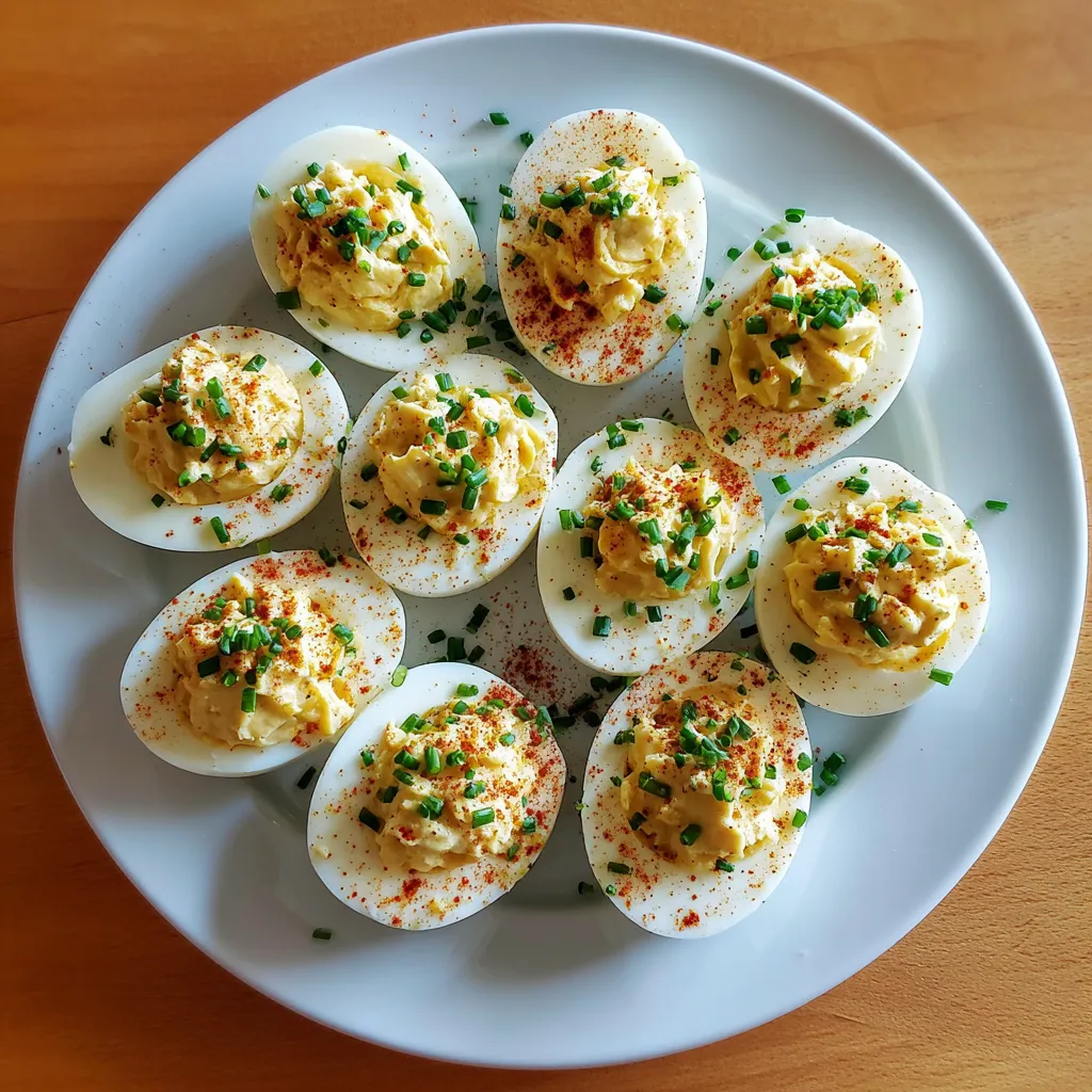 A plate of deviled eggs.