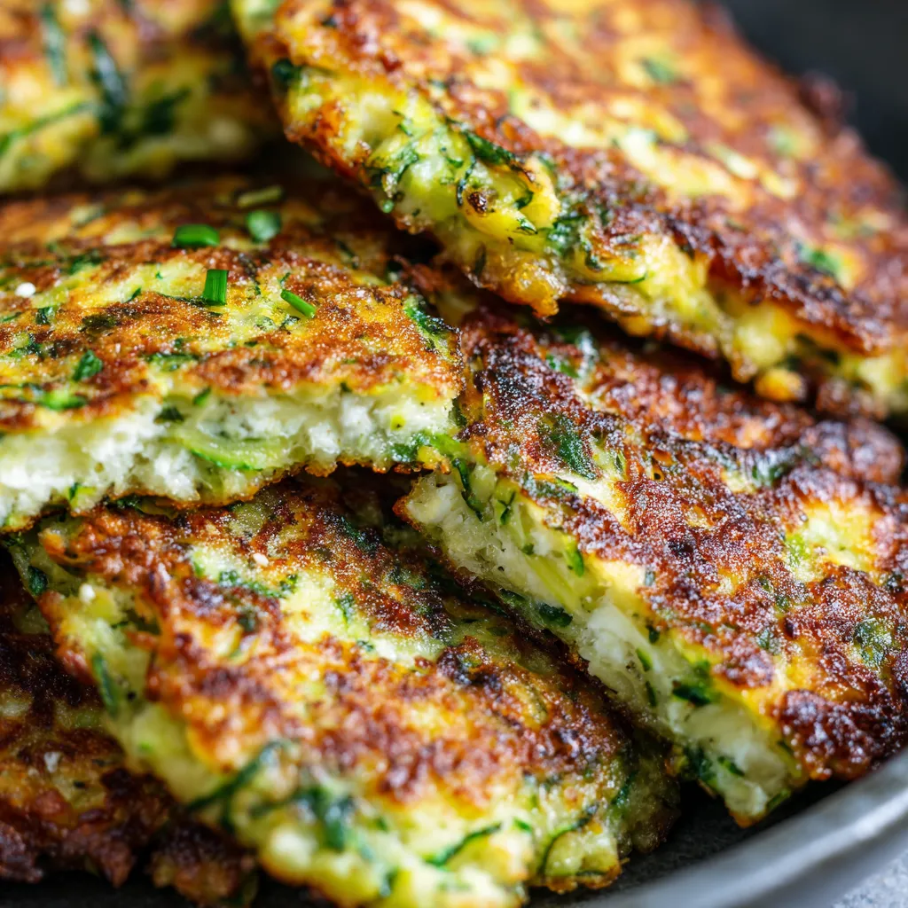 A plate of zucchini fritters.