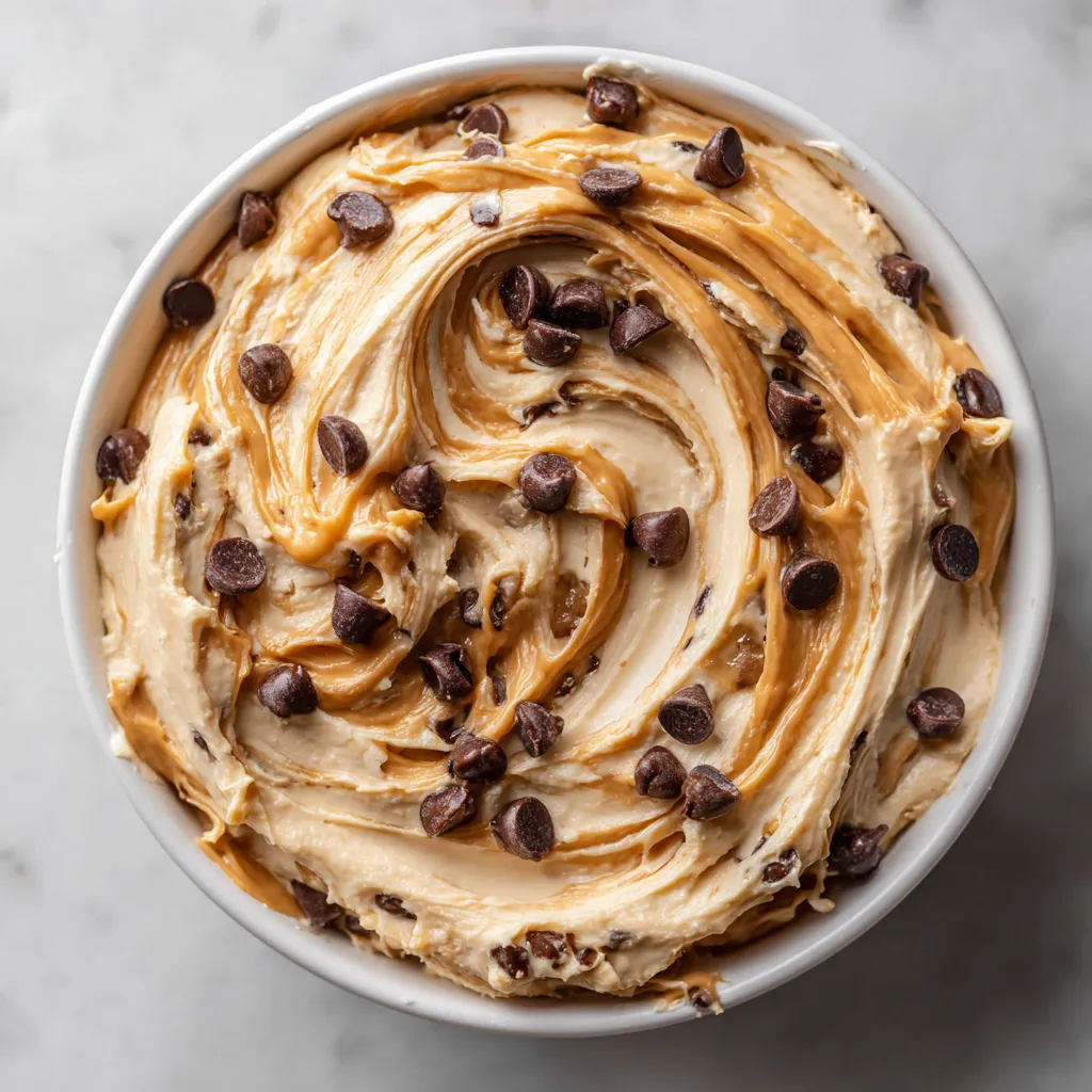 A bowl of Greek yogurt cookie dough.