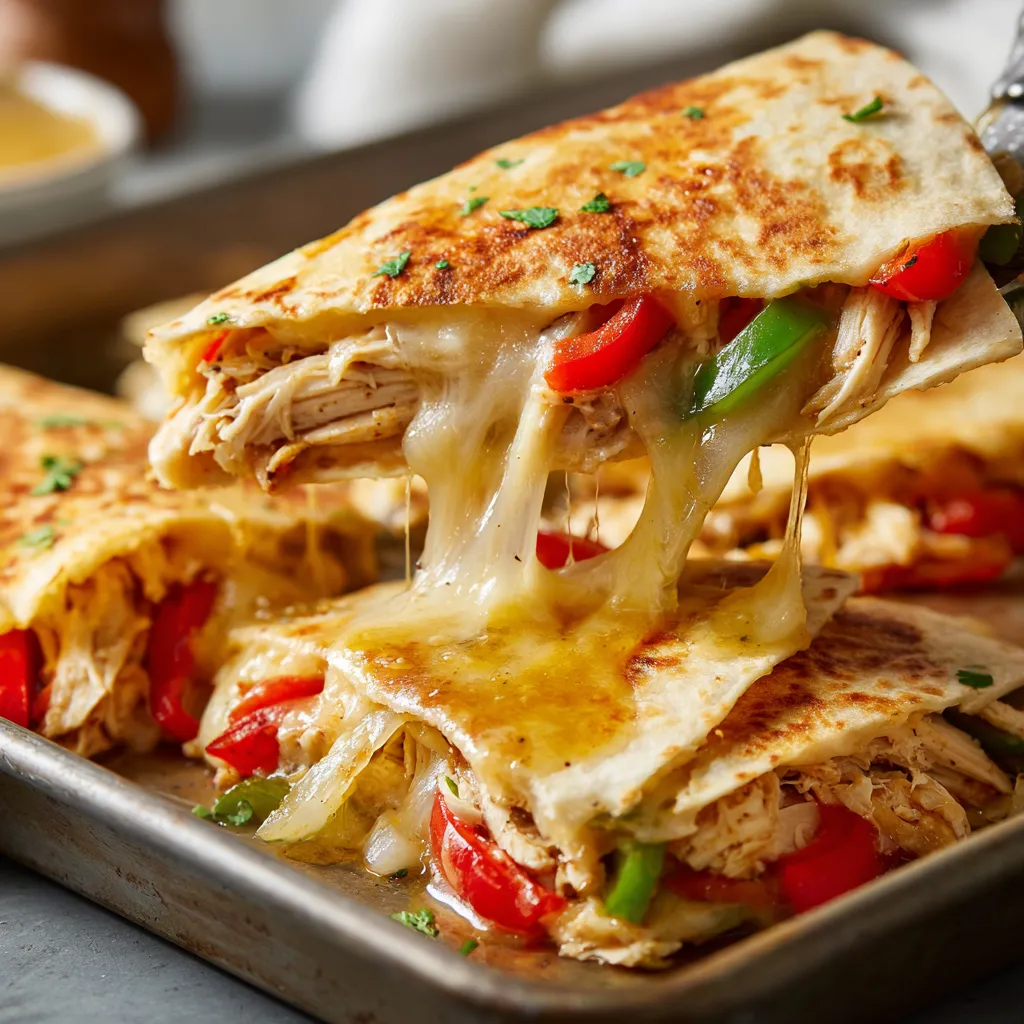 A close up of a delicious quesadilla.