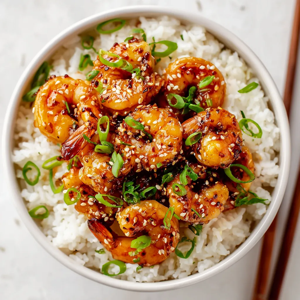 A bowl of shrimp and rice with a spoon.