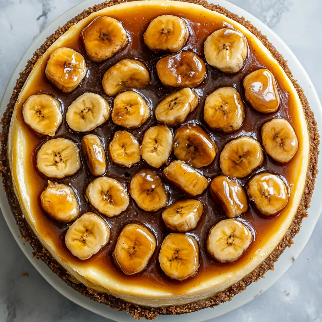 A caramelized banana cheesecake with a rum glaze.