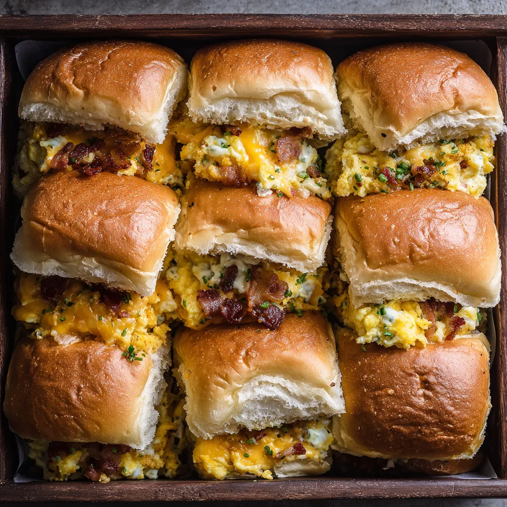 A box of bacon, egg and cheese sandwiches.