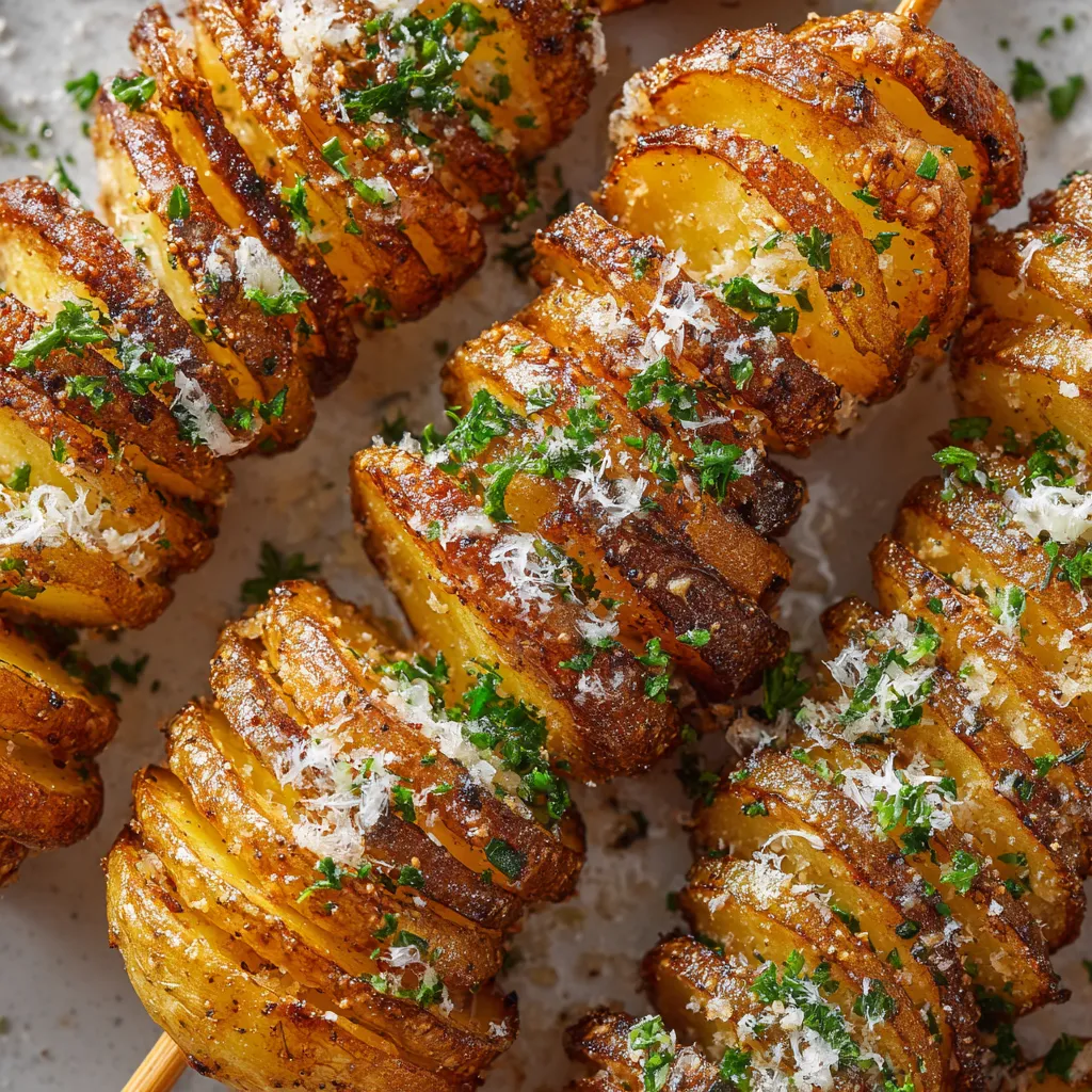 Tornado potatoes with cheese and herbs.