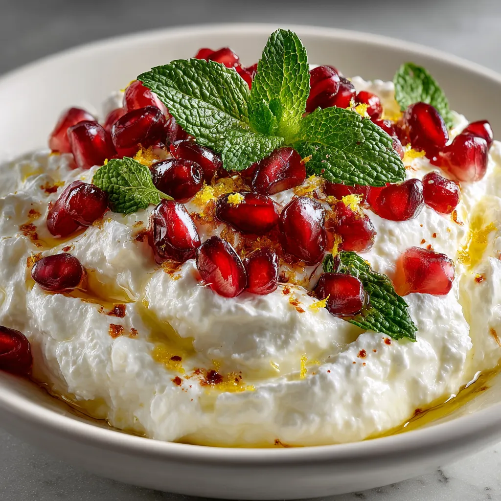 A bowl of pomegranate and feta cheese dip.