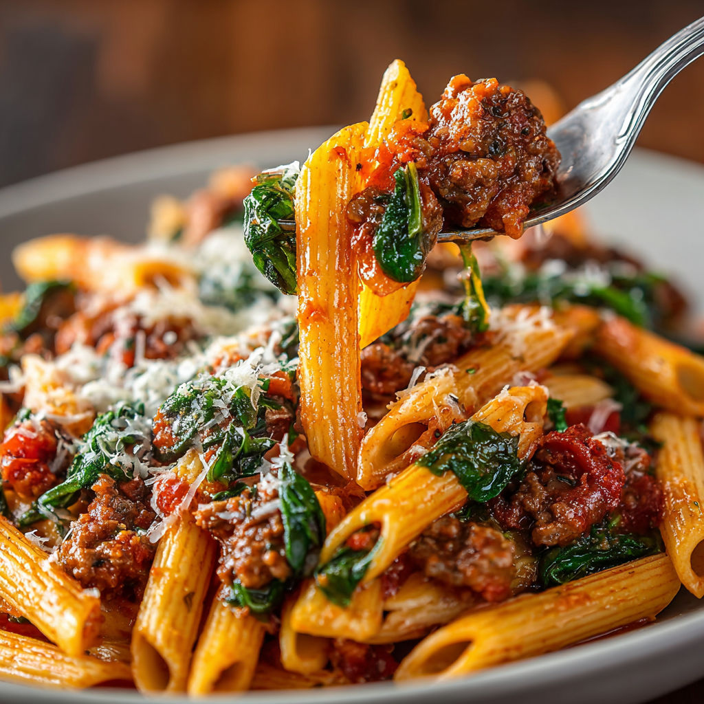 A fork is being used to pick up a piece of food.
