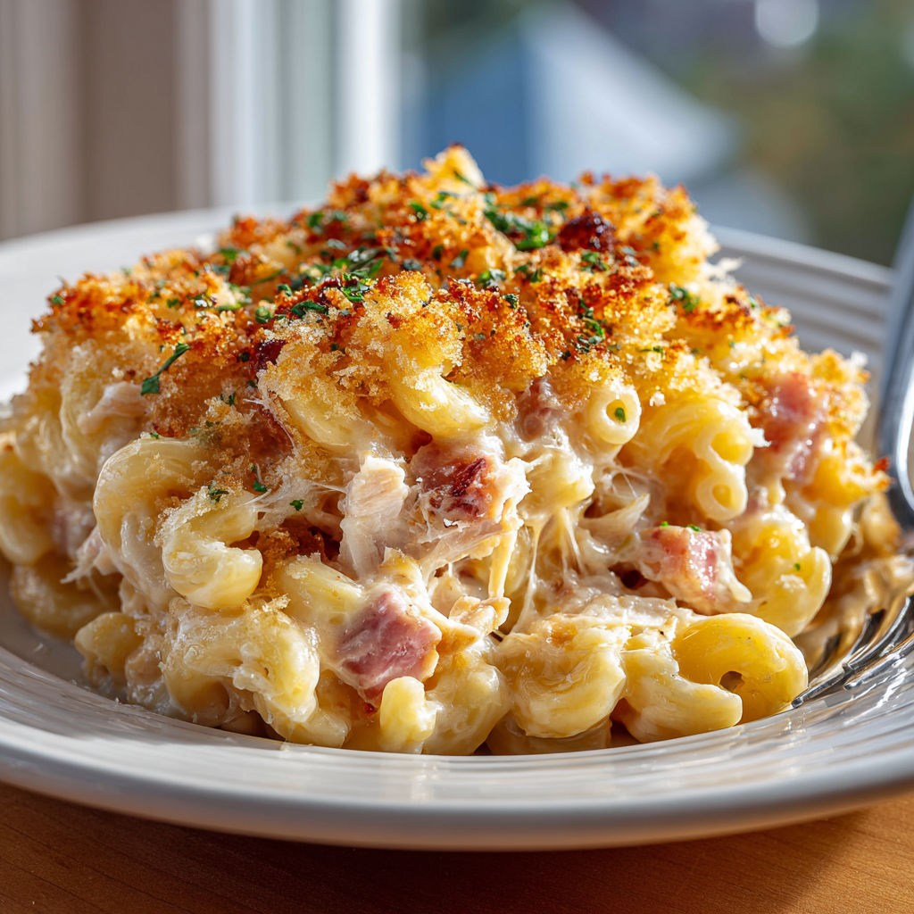A plate of food with a fork on it.