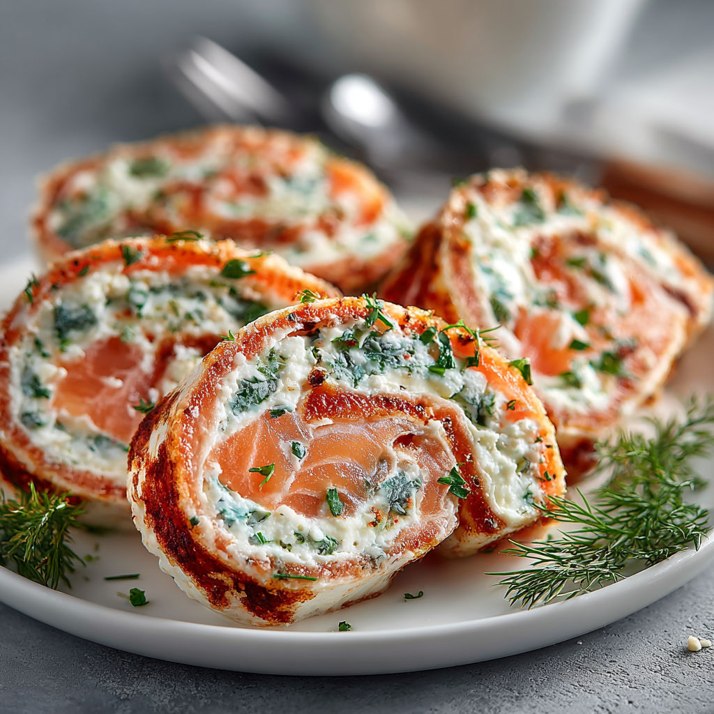 Smoked salmon and cream cheese wrapped in a pastry.