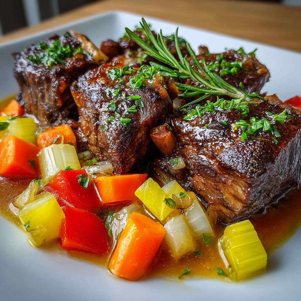 A plate of meat with vegetables on it.