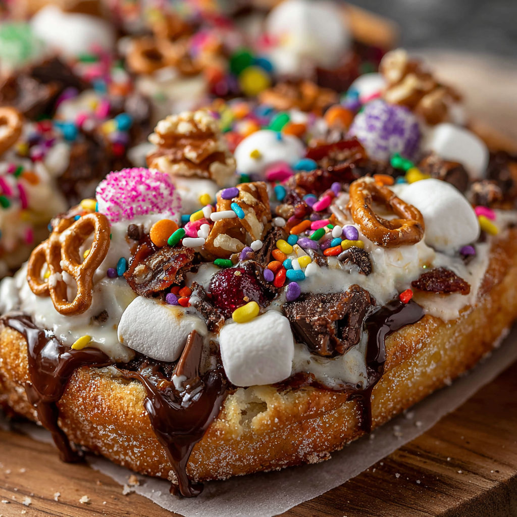 A delicious dessert with marshmallows and chocolate.