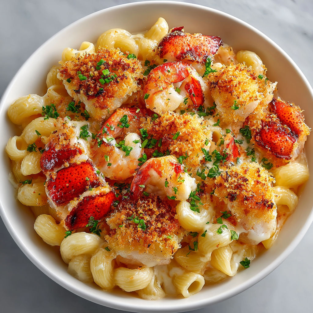 A bowl of food with shrimp and pasta.