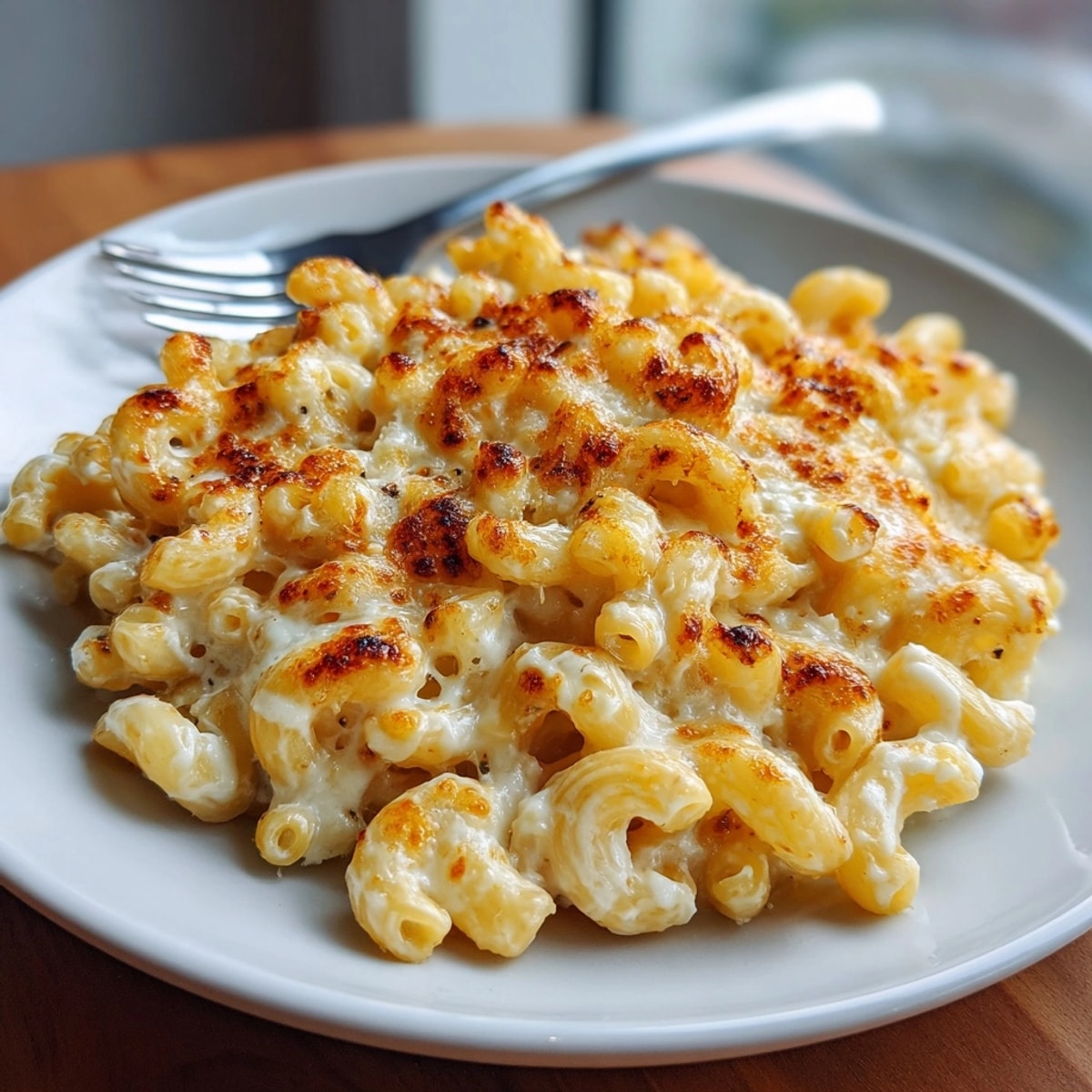 Creamy baked feta mac & cheese: Perfect cheesy pasta dish for busy families.